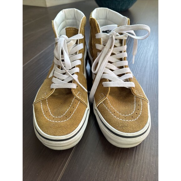 Vans Old Skool High Top Suede Sneakers, Women’s Sz 7 Tan Color - Picture 2 of 5
